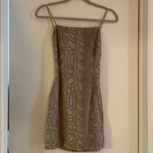 urban outfitters beige snake skin dress
